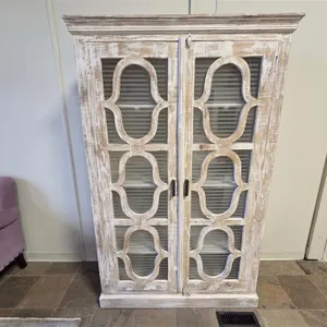 Distressed Wood Display Cabinet
 UNRESERVED