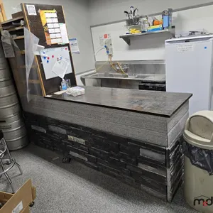 Custom Wood Service Counter w/ Dark Laminate Top
 UNRESERVED