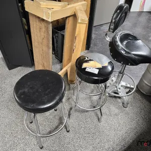 (3) Black Chrome Bar Stools
 UNRESERVED