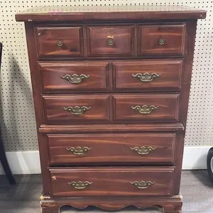 Vintage 5 Drawer Wooden Dresser