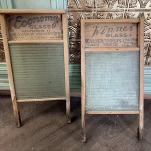 Vintage Economy Glass washboard & antique "