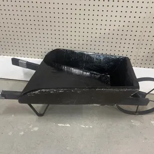 Large Black Wooden Wheelbarrow Planter