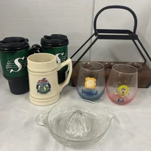 Candle Set, 3 Saskatchewan Rough Riders Mugs, 2