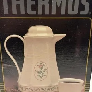Vintage Thermos Coffee Butler petit point pattern