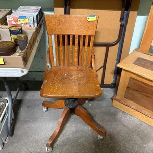 Tiger Oak rolling office chair