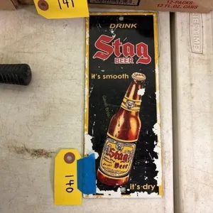 Stag beer porcelain sign