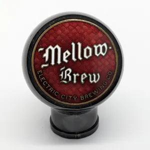 BALL TAP KNOB HANDLE MELLOW BREW BEER ELECTRIC CITY BREWING CO KAUKANA WISCONSIN