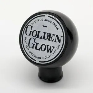 BALL TAP KNOB HANDLE GOLDEN GLOW BEER BLUMER BREWING MONROE WISCONSIN