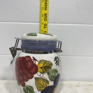 Oneida "Vintage Fruit" Hand Painted Ceramic Canister