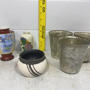 Vintage Art Pottery & Silver Mercury Glass Votives Assortment