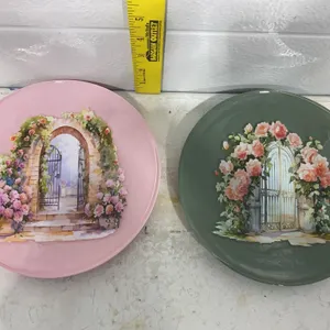 Two Garden Archway Decorative Plates