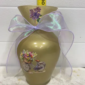 Vintage Style Floral Ceramic Vase with Raised Flower Details