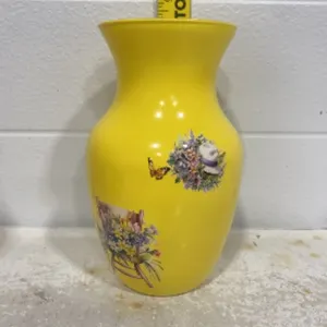 Vintage Style Floral Ceramic Vase with Raised Flower Details