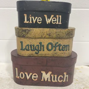 Rustic Nested Cardboard  Canister Trio