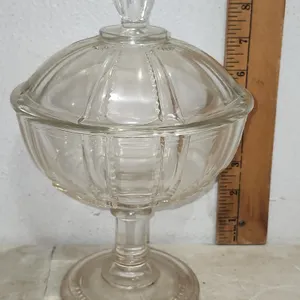 Vintage Early American Pressed Glass (EAPG) Compote/Candy Dish W/Lid 6"X9"