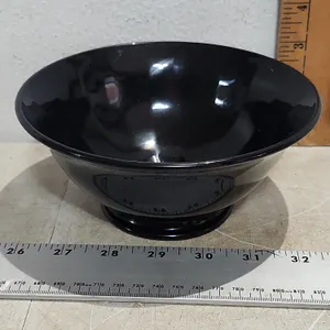 Vintage Black Glass Footed Bowl 6.5"X3"