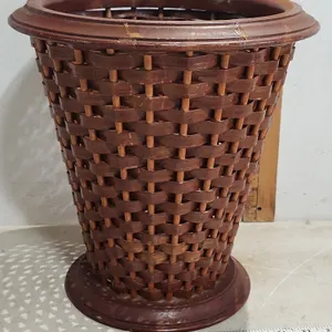 Vintage Berea College Berea, KY Woven Waste Basket 12"X12.5", Has Been Repaired