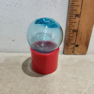 Unique Hand Blown Blue Glass Ball/Sphere 2" Tall