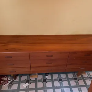 Mid-Century Modern Teak Nine-Drawer Dresser