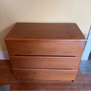 Two-Drawer Wooden Dresser with Integrated Pulls