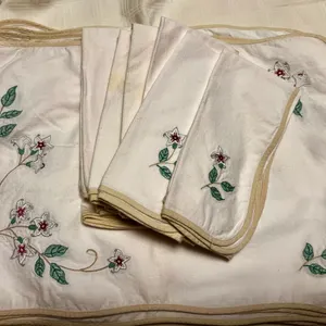 Set of Ten Vintage Placemats and Ten Napkins all Embroidered