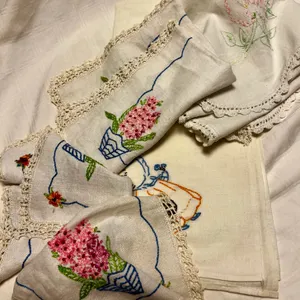 Linen Lot Embroidered Vintage