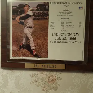 Ted Williams red Sox plaque