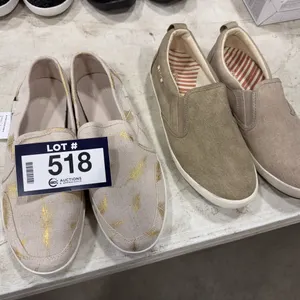 Lot of (1) Pairs of Sanuk Slip-On Women’s Shoes, Size 9 and (1) Pair of TAOS Dandy Slip-On Shoes, Si