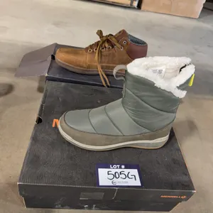 Lot of (1) Pair of Merrell Snowcreek Mid Zip Boots, Women’s Size 9 and (1) Pair of Forsake Phil Mid