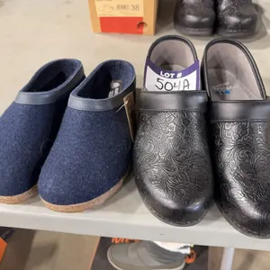 Lot of (1) Pair of Haflinger Slippers Size 40 and (1) Pair of Dansko LT Slip-On Shoes Size 40