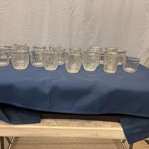 Glasses and jelly jars