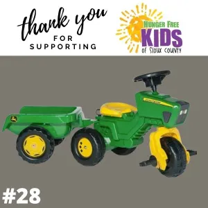 John Deere 3-Wheel Pedal Tractor with Trailer
