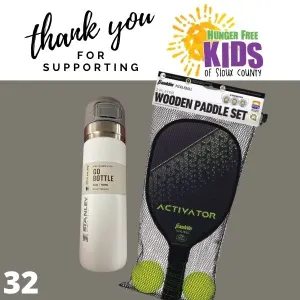 Franklin pickleball Wooden Paddle Set + 24oz Stanley Go Bottle