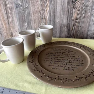 Prayer plate, cups