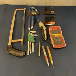Allen wrenches and hand saw