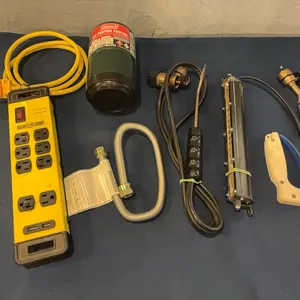 Power strip, propane tank, and torch