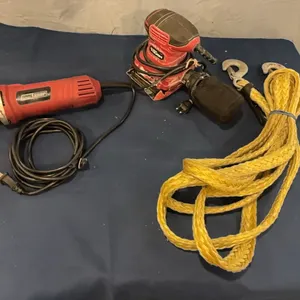 Sander, cut-off tool, and tow hooks