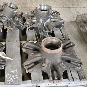 Pallet of (5) Cast Iron Volvo Wheel Hubs