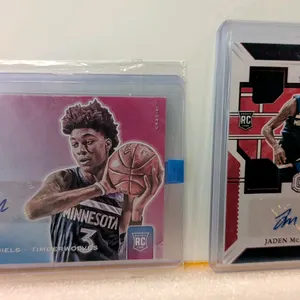 A Pair of Jaden McDaniels Autographed Rookie Cards. (Panini, 2020-21) A lot of (2) Minnesota Timberwolves rookie cards. Includes a Court Kings Fresh P