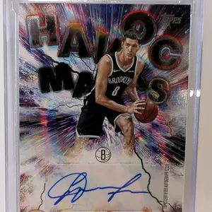 An Egor Dëmin Topps "Havoc Marks" Autographed Rookie Card. (Topps, 2025) A Brooklyn Nets rookie trading card (No. HM-ED) featuring a Topps certified a