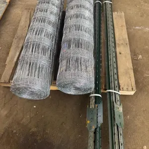 NEW (2) ROLLS OF 330 FEET X 4 FT FIELD FENCE and (10) 7FT STEEL FENCE POSTS