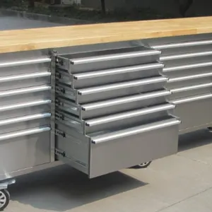 NEW 96 INCH 24 DRAWER 8 FT STAINLESS TOOL BENCH