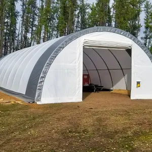 NEW 30X85X15 STORAGE SHED WITH FRONT AND BACK WINCH DOORS
