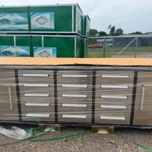 NEW 10FT STAINLESS STEEL 15 DRAWERS AND 2 STORAGE CABINETS TOOL/WORKBENCH