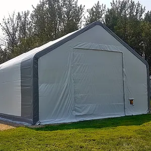 NEW 30X80X20 DOUBLE TRUSS WITH FRONT AND BACK WINCH DOOR STORAGE SHED