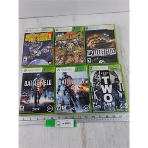 (6) XBOX 360 Games, Battlefield 2-4, Army of Two, Borderlands