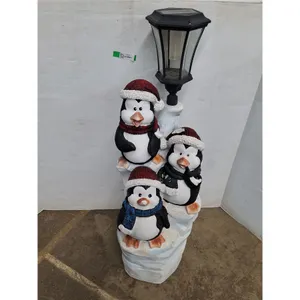 **Penguin Christmas Standing Solar Lamp As-Is No Shipping