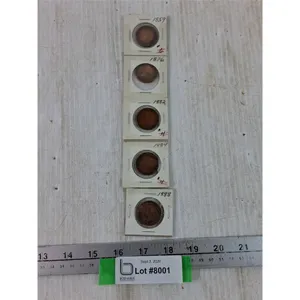 (5) One Cent Canadian Coins 19th Century, 1859, 1876, 1882, 1884, 1888