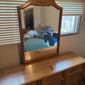 Gerard Collin Inc. Wood Dresser 70" x 20" x 32" with Mirror 35" x 48"