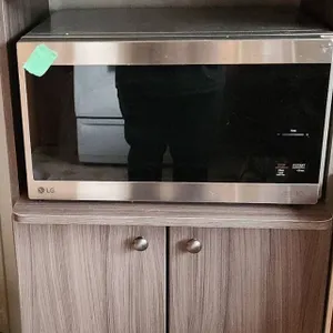 MDF Microwave Stand with Storage Cupboards, 24"W x 17"D x 65"T